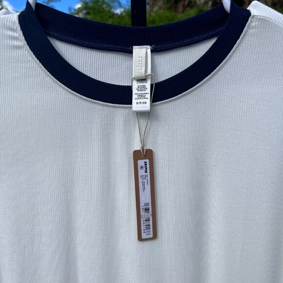 NWT SKIMS Soft Lounge Ribbed Short Sleeve T Shirt Dress in Marble Multi Size S - Picture 5 of 9